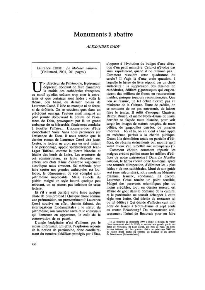 Monuments à abattre
 – page 1