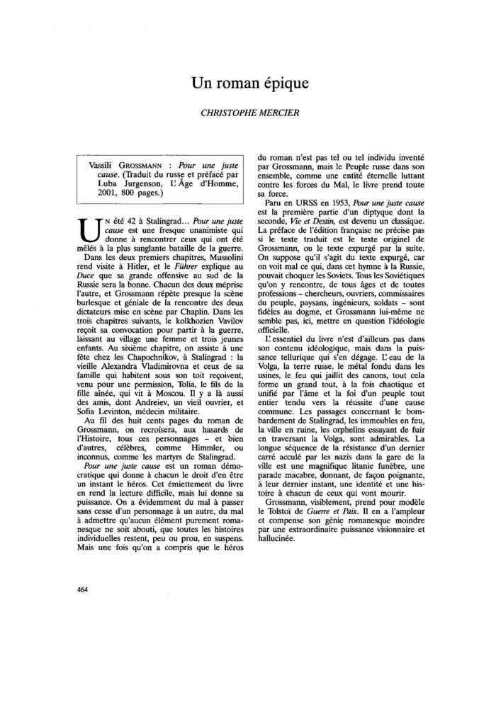 Un roman épique
 – page 1