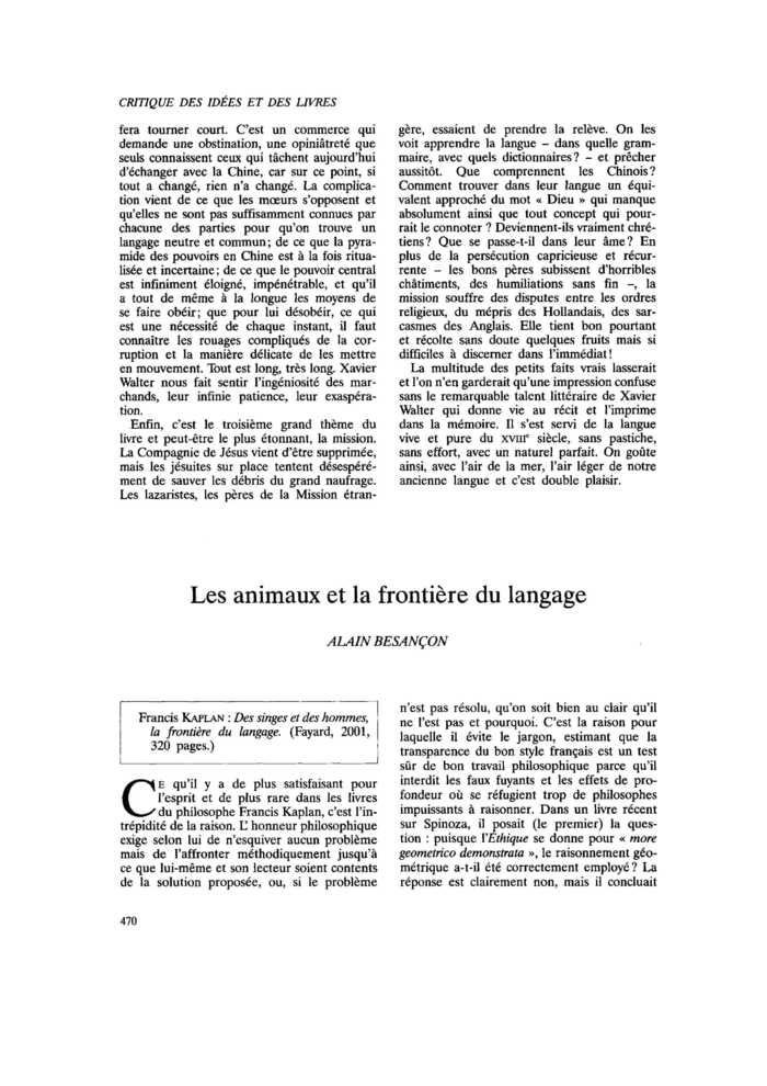 Les animaux et la frontière du langage
 – page 1