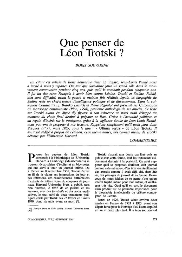 Que penser de Léon Trotski ?
 – page 1