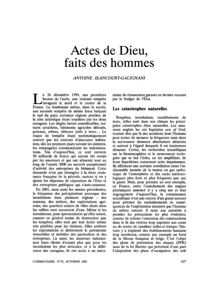 Actes de Dieu, faits des hommes
 – page 1
