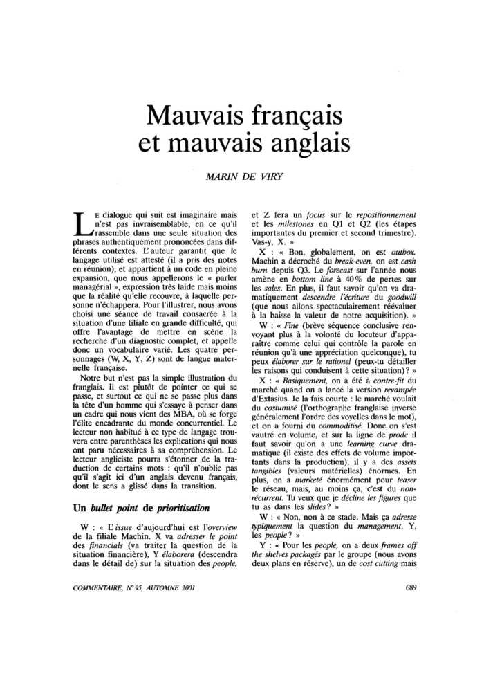 Mauvais français et mauvais anglais
 – page 1