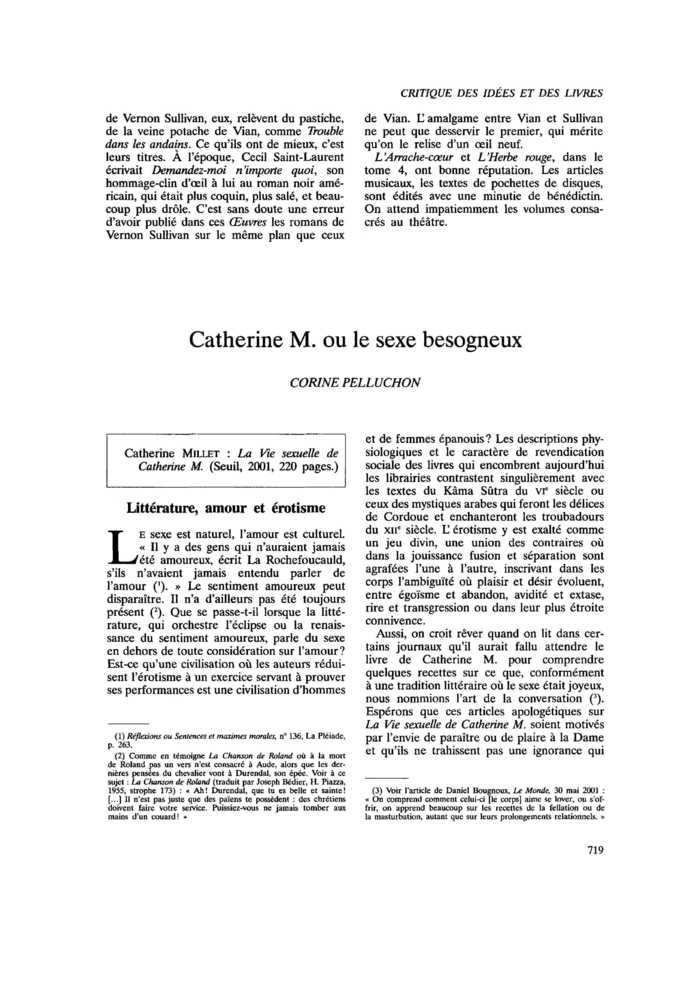 Catherine M. ou le sexe besogneux
 – page 1