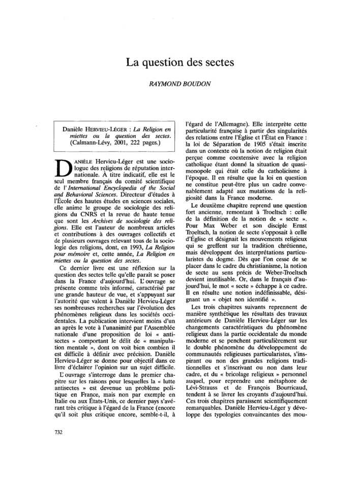 La question des sectes
 – page 1