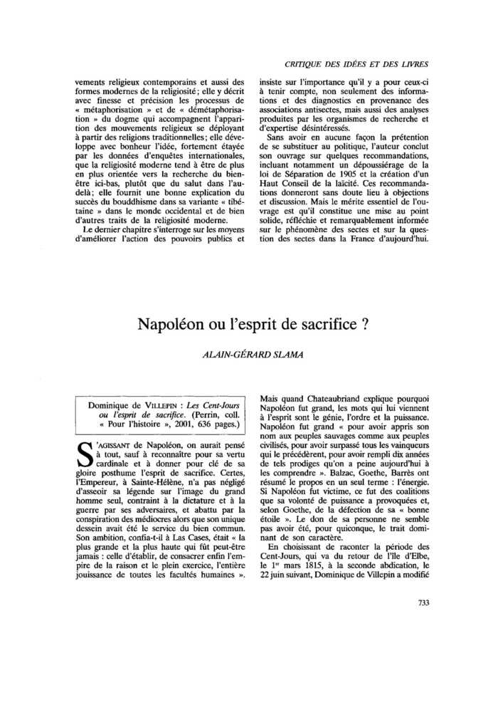 Napoléon ou l’esprit de sacrifice ?
 – page 1