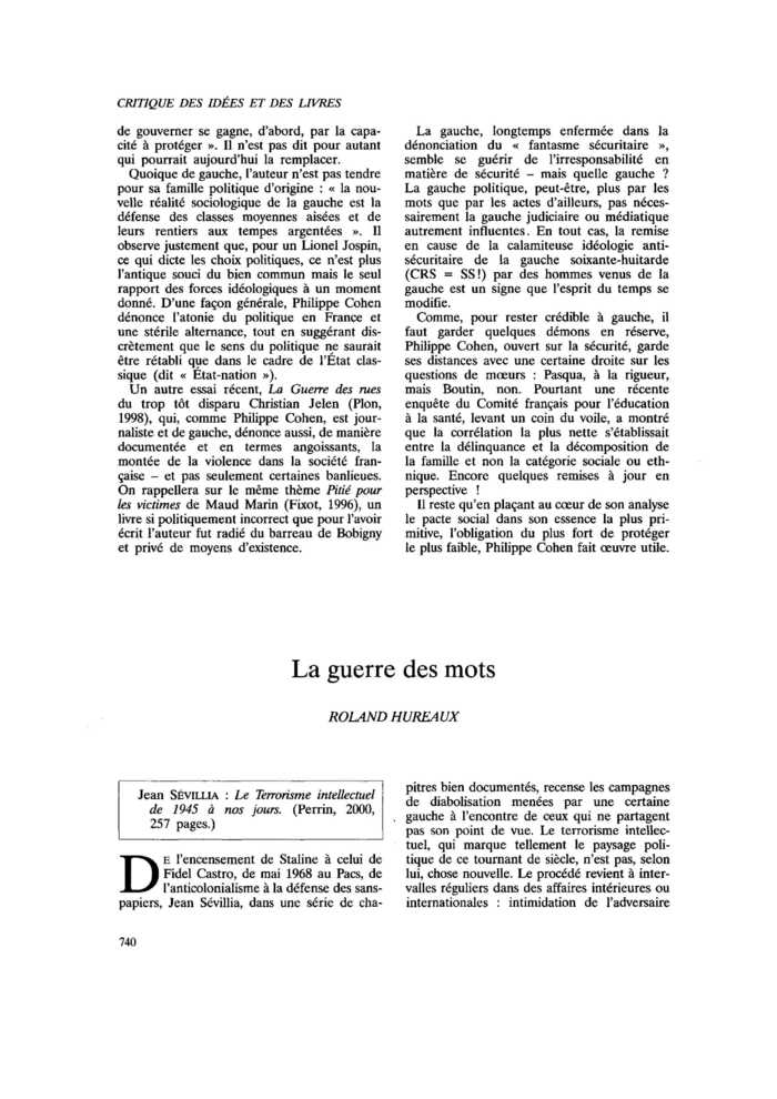 La guerre des mots
 – page 1