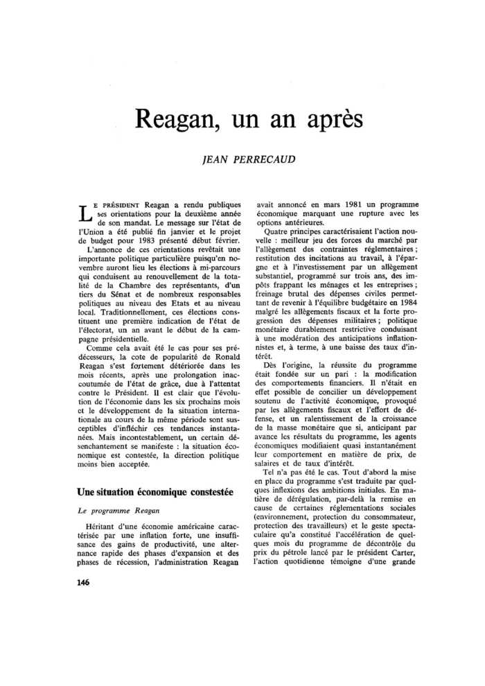 Reagan, un an après
 – page 1