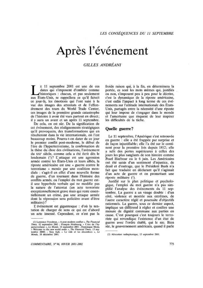 Après l’événement
 – page 1