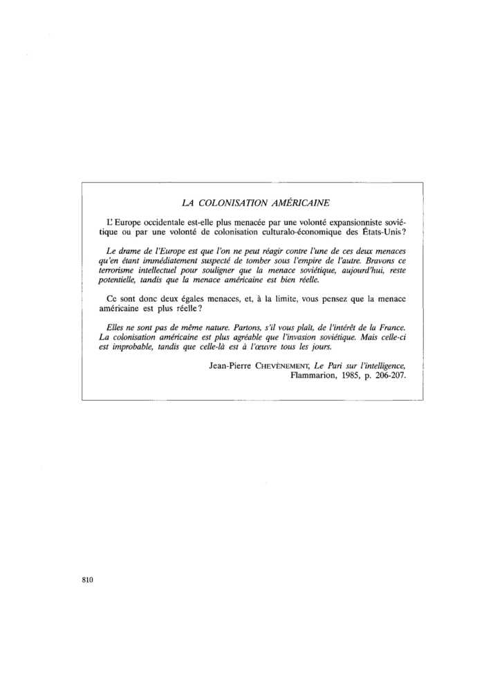 LA COLONISATION AMÉRICAINE
 – page 1