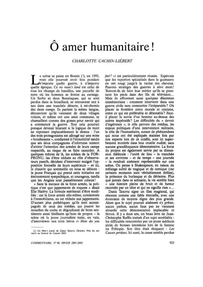 Ô amer humanitaire !
 – page 1