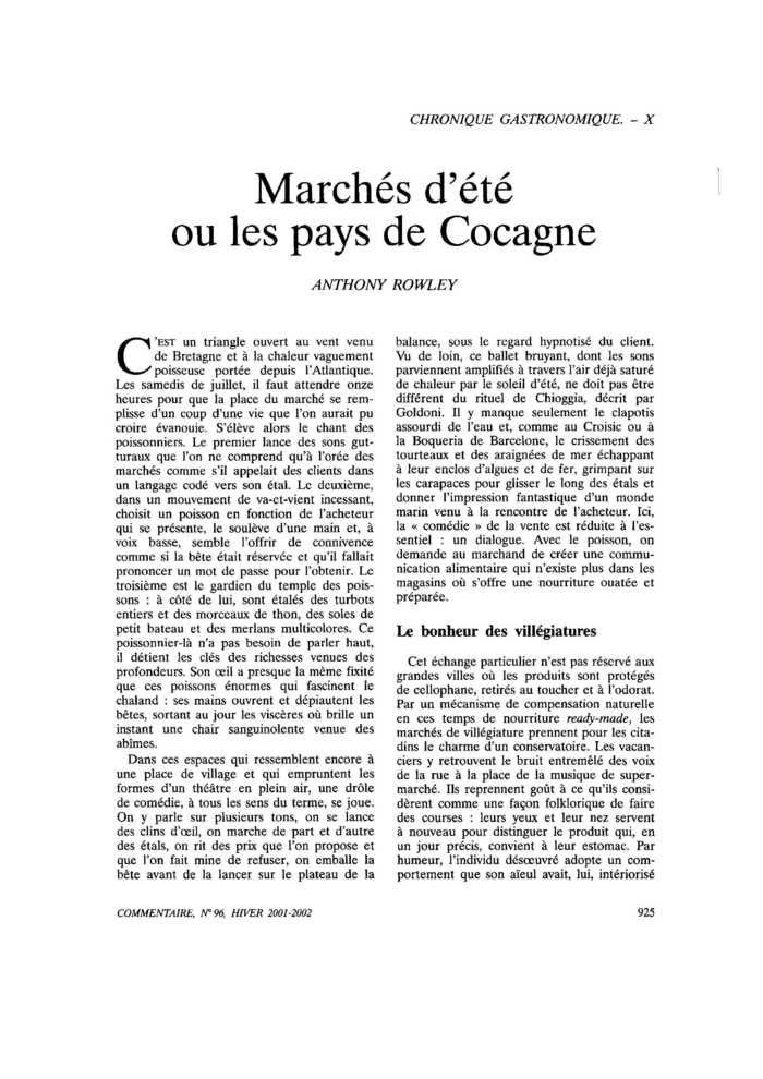 Marchés d’été ou les pays de Cocagne
 – page 1