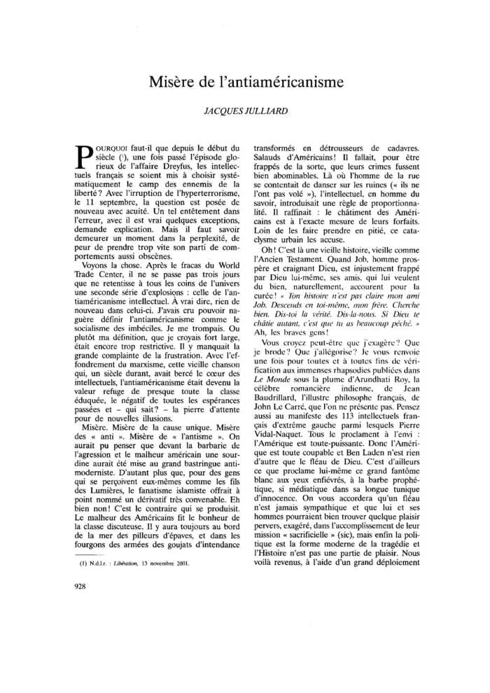 Misère de l’antiaméricanisme
 – page 1