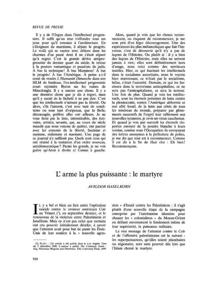 L’arme la plus puissante : le martyre
 – page 1