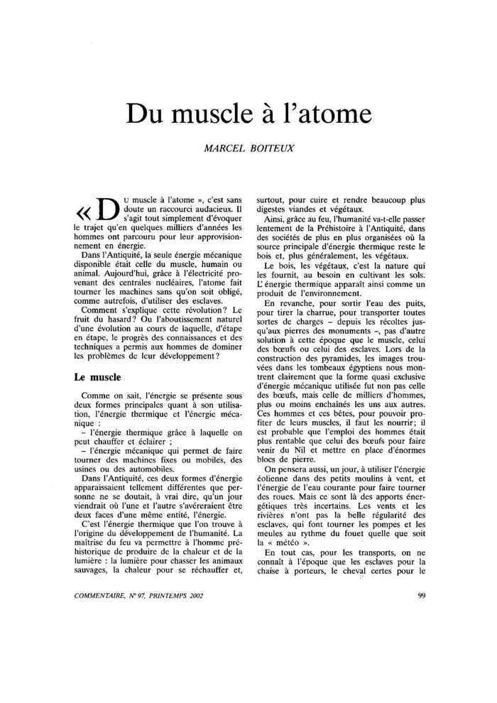 Du muscle à l’atome
 – page 1