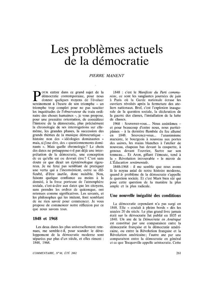 Les problèmes actuels de la démocratie
 – page 1