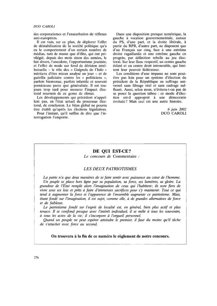 LES DEUX PATRIOTISMES
 – page 1