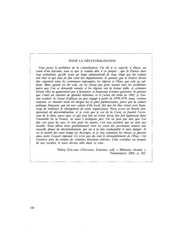 POUR LA DÉCENTRALISATION
 – page 1