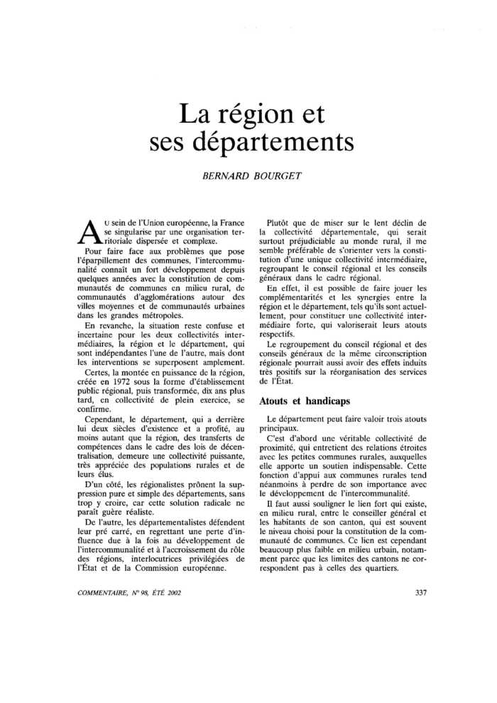 La région et ses départements
 – page 1
