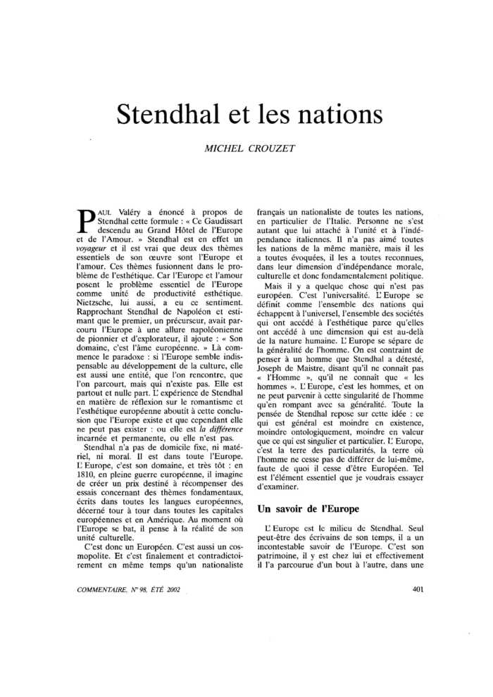Stendhal et les nations
 – page 1
