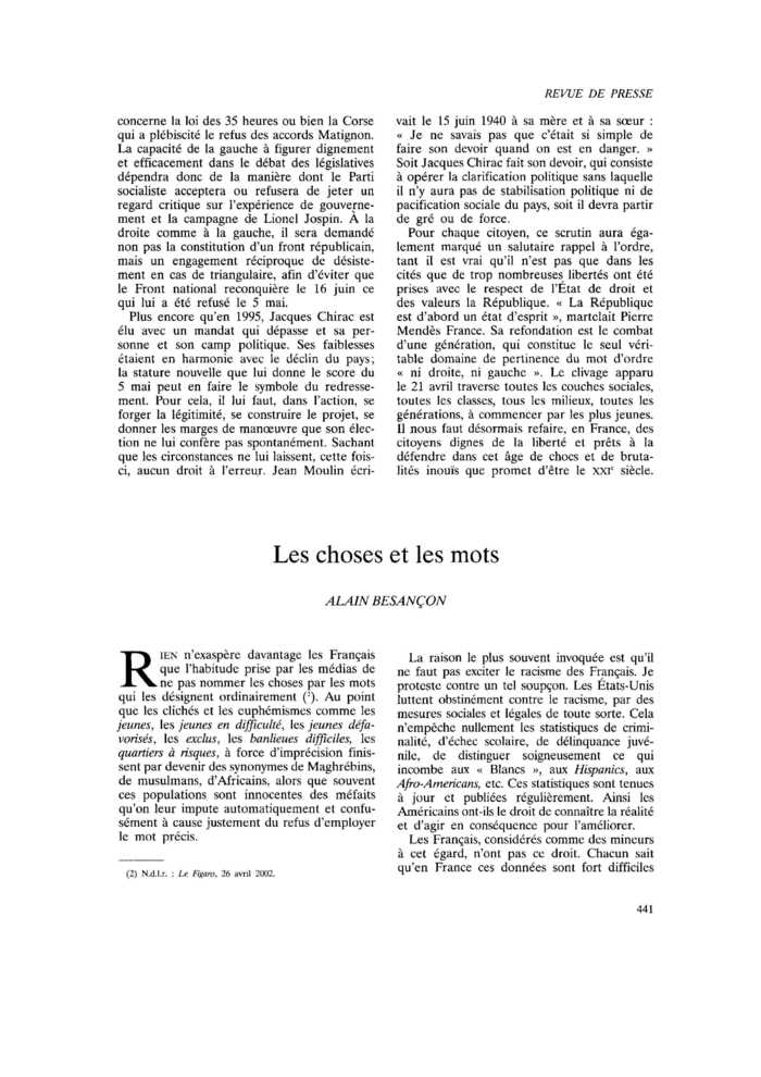 Les choses et les mots
 – page 1