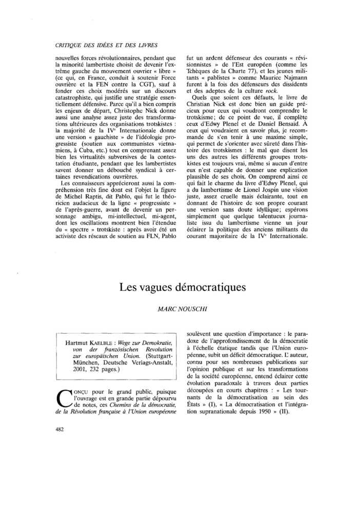 Les vagues démocratiques
 – page 1