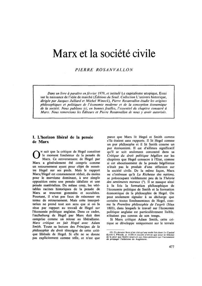 Marx et la société civile
 – page 1