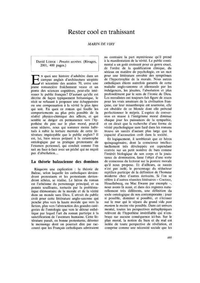 Rester cool en trahissant
 – page 1