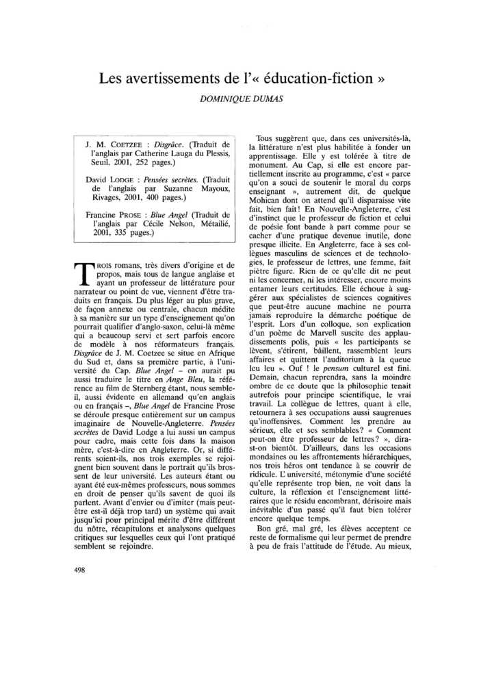 Les avertissements de l’« éducation-fiction »
 – page 1
