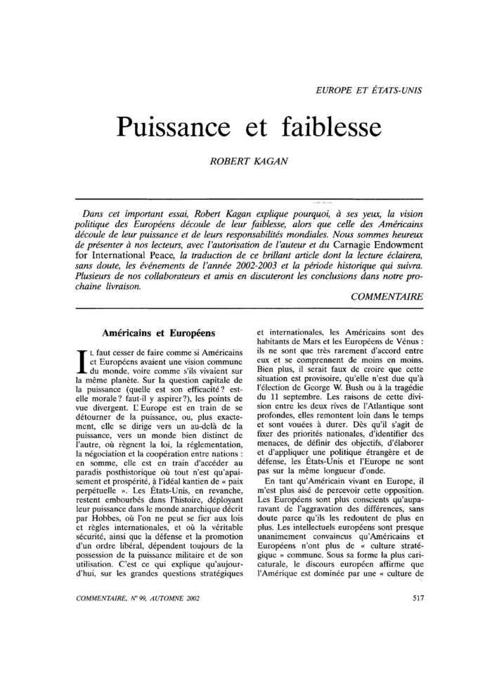 Puissance et faiblesse
 – page 1