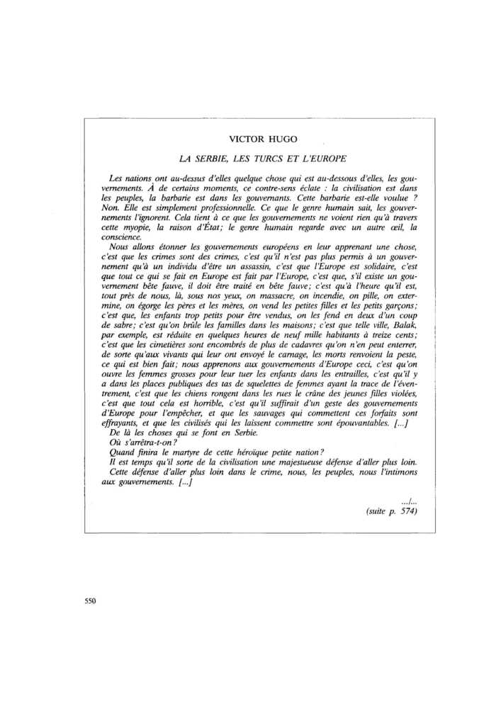 LA SERBIE, LES TURCS ET L’EUROPE
 – page 1