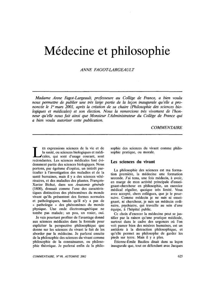 Médecine et philosophie
 – page 1