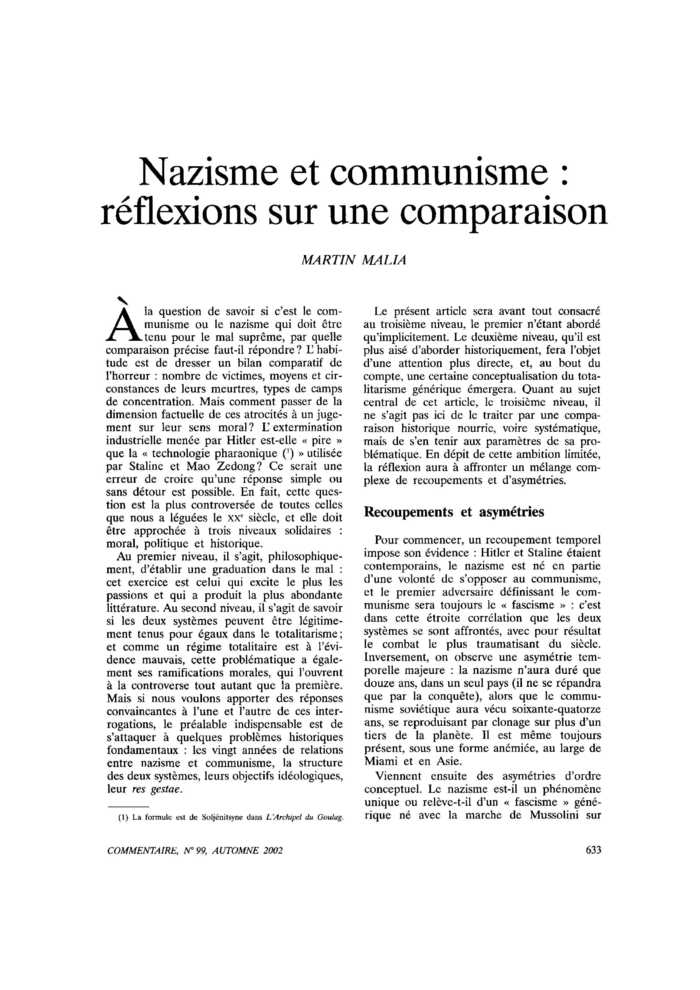 Nazisme et communisme : réflexions sur une comparaison
 – page 1