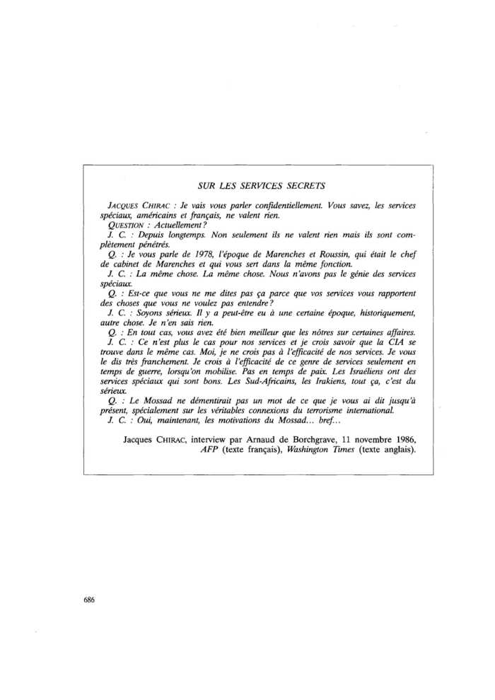 SUR LES SERVICES SECRETS
 – page 1