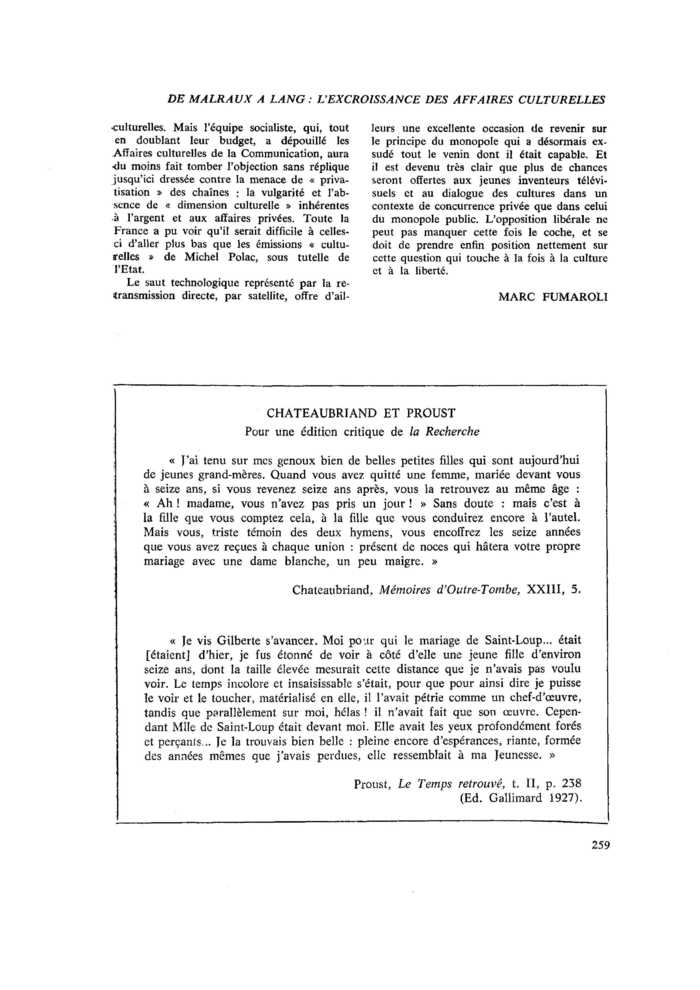 CHATEAUBRIAND ET PROUST. Pour une édition critique de la Recherche
 – page 1