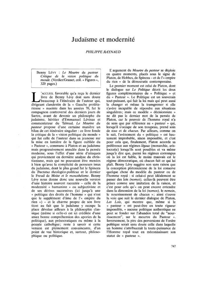 Judaïsme et modernité
 – page 1