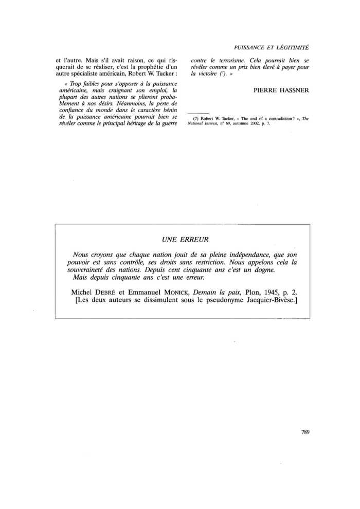 UNE ERREUR
 – page 1