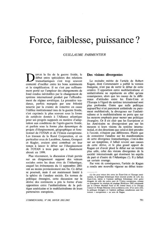 Force, faiblesse, puissance ?
 – page 1