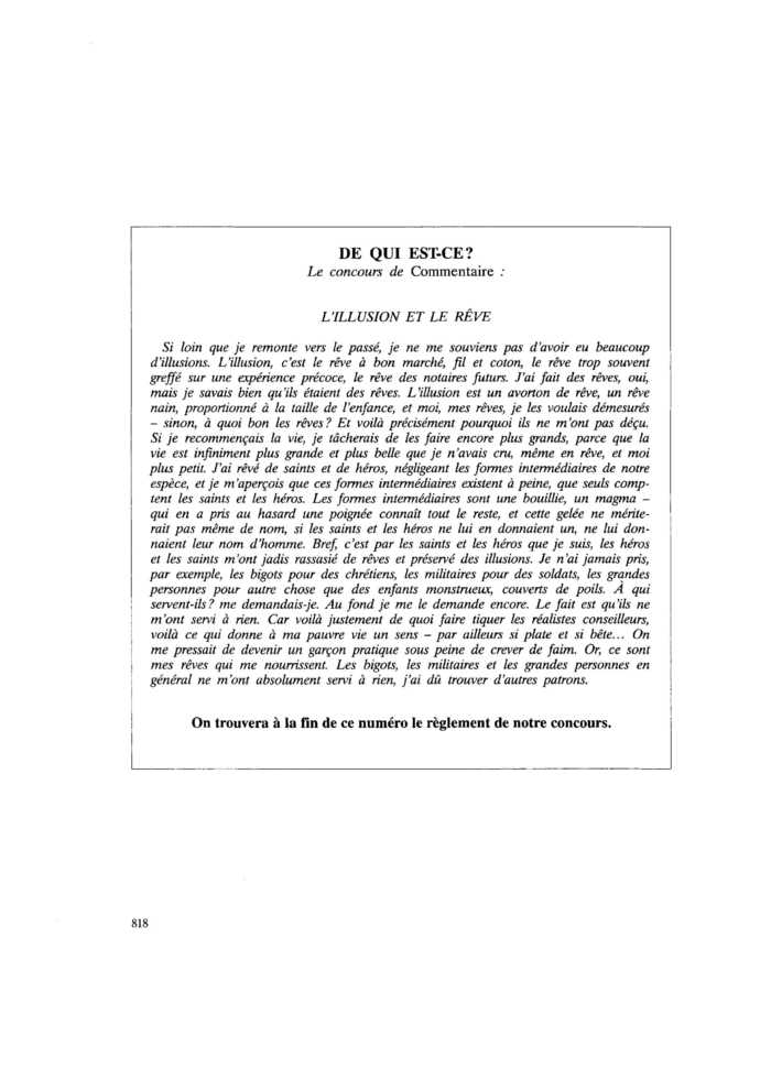L’ILLUSION ET LE RÊVE
 – page 1