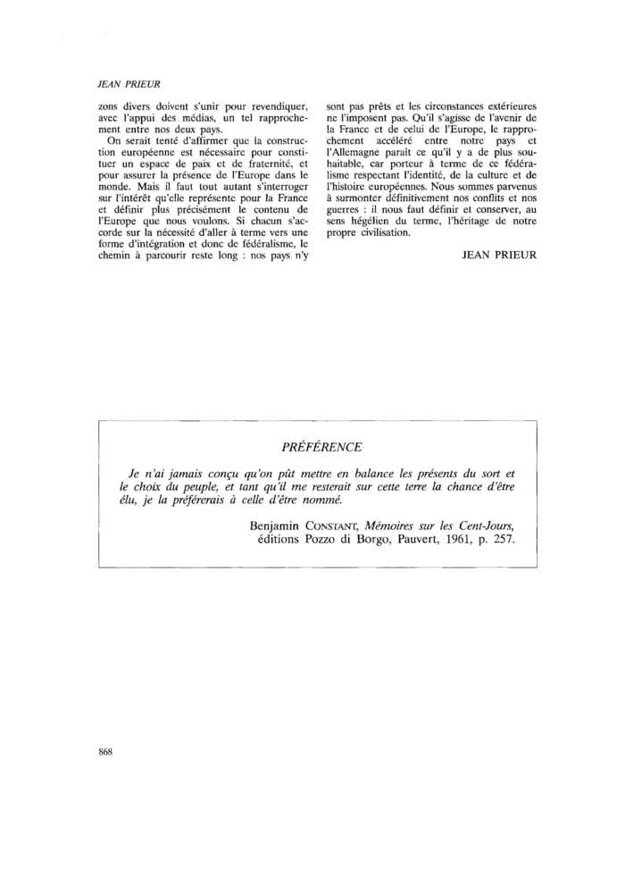 PRÉFÉRENCE
 – page 1