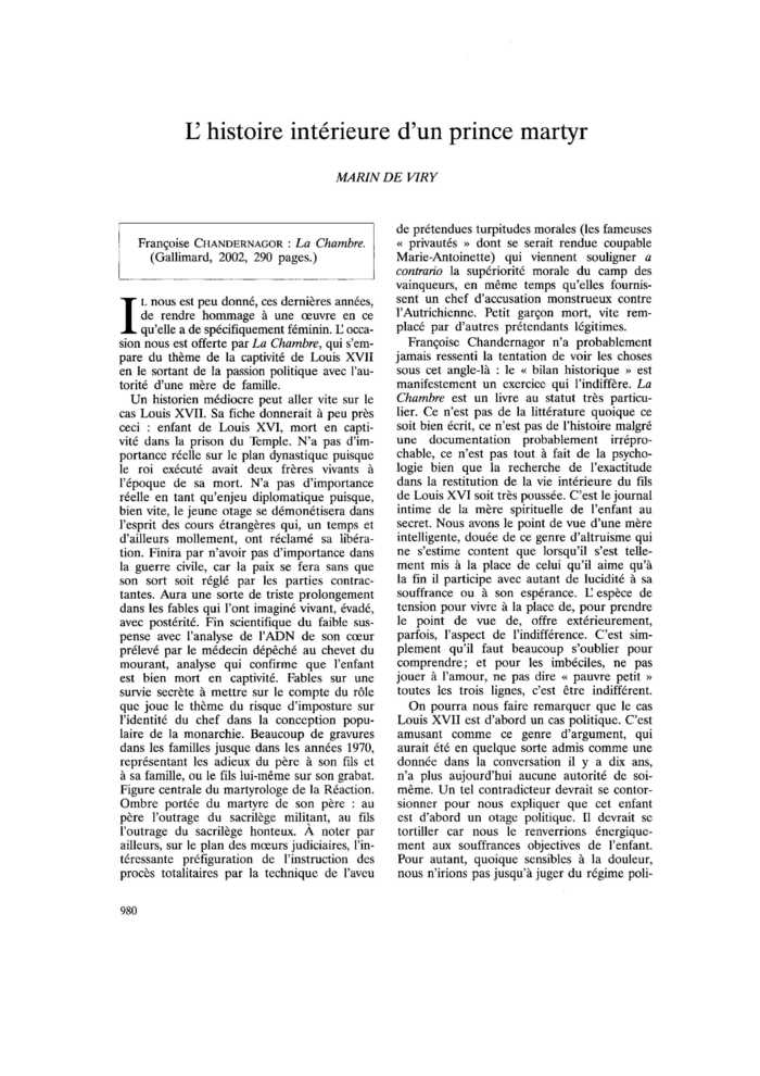 L’histoire intérieure d’un prince martyr
 – page 1