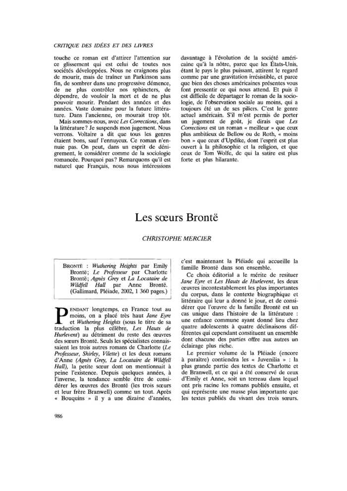 Les sœurs Brontë
 – page 1