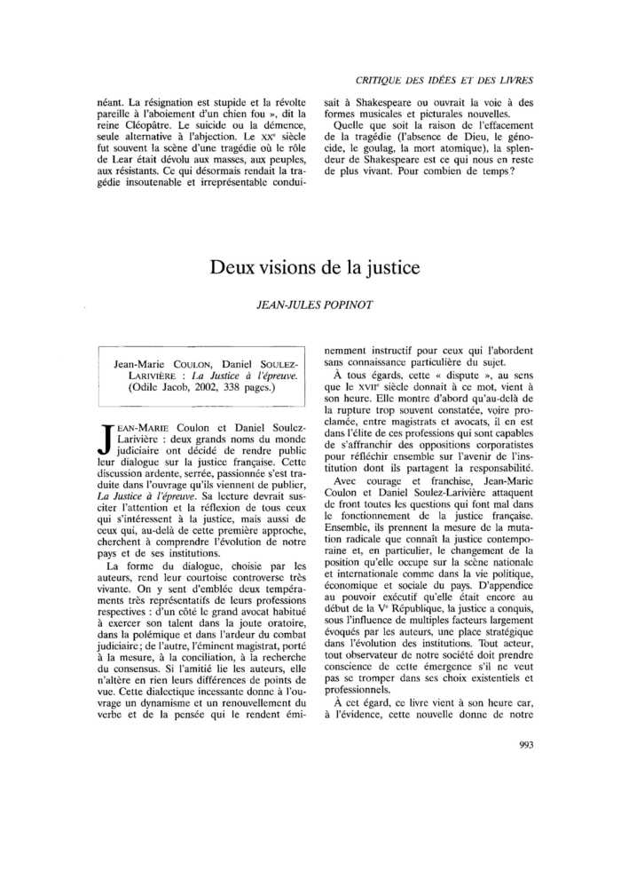 Deux visions de la justice
 – page 1