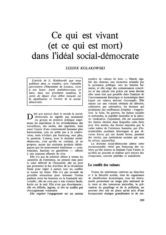 Ce qui est vivant (et ce qui est mort) dans l’idéal social-démocrate
 – page 1