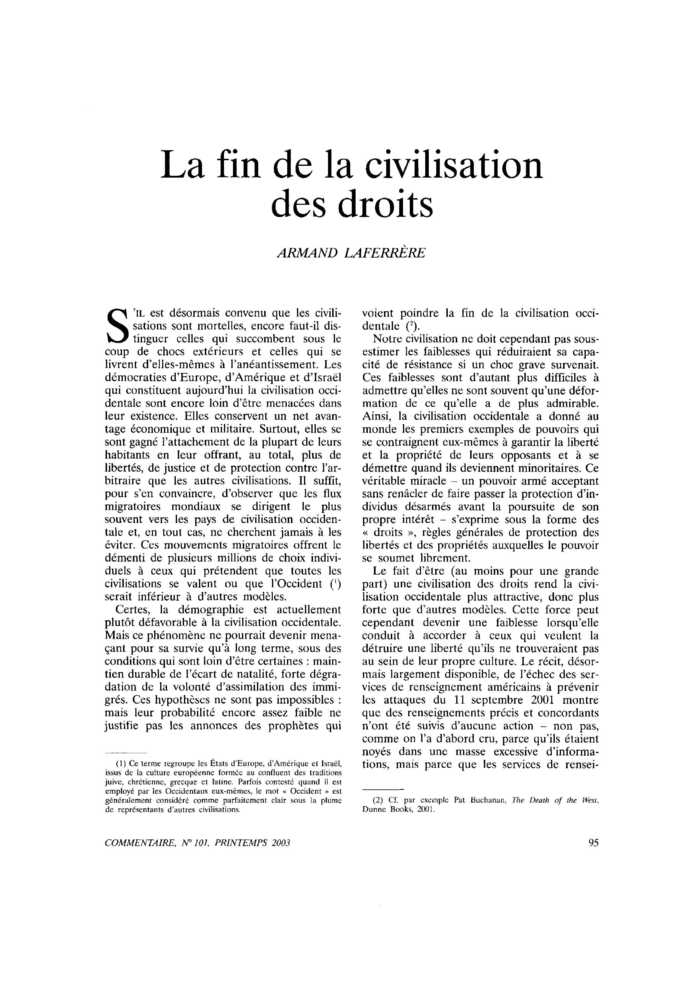 La fin de la civilisation des droits
 – page 1