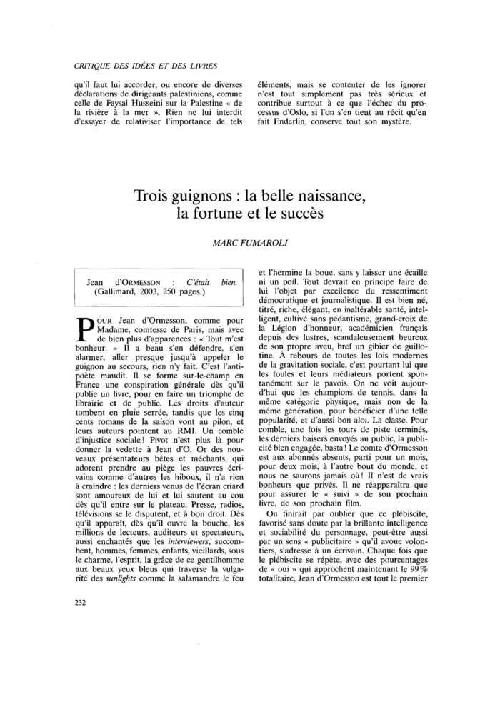 Trois guignons : la belle naissance, la fortune et le succès
 – page 1