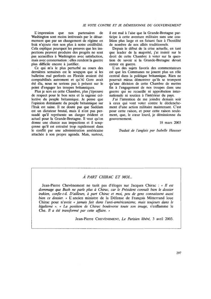 À PART CHIRAC ET MOI…
 – page 1