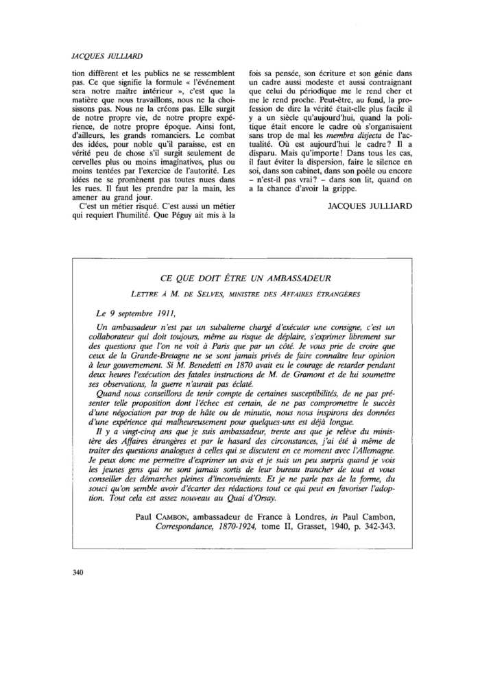 CE QUE DOIT ÊTRE UN AMBASSADEUR
 – page 1
