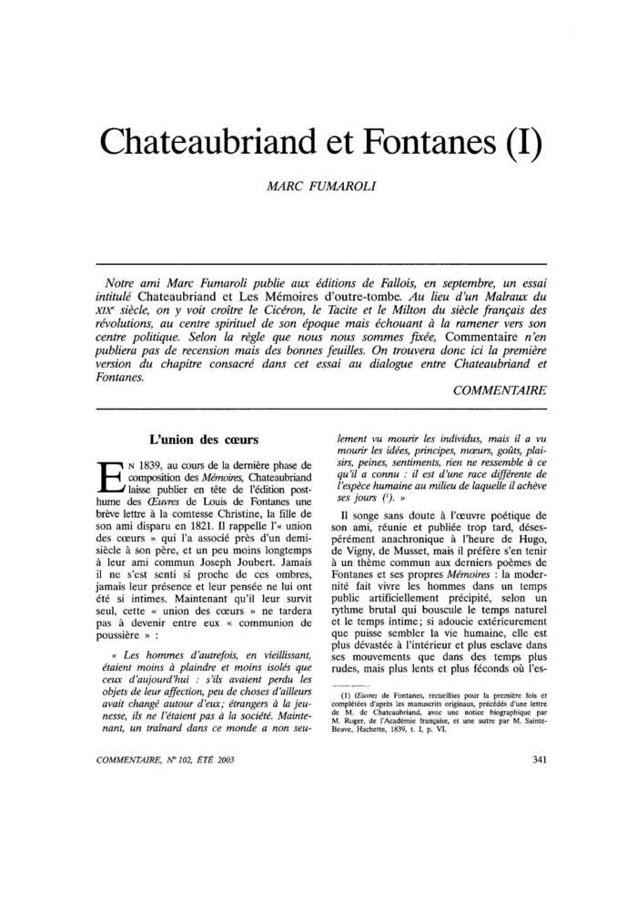 Chateaubriand et Fontanes (I)
 – page 1