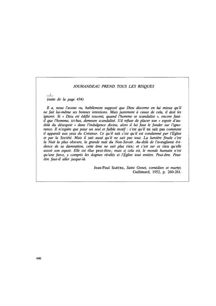 JOUHANDEAU PREND TOUS LES RISQUES (suite)
 – page 1