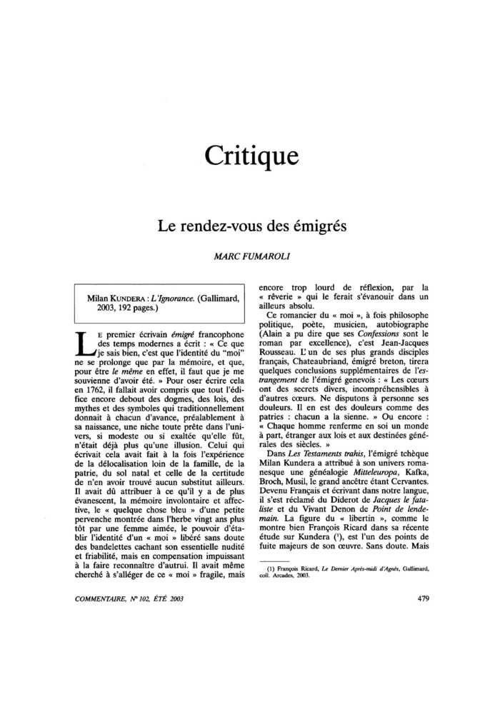 Le rendez-vous des émigrés
 – page 1